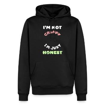 Drôle grincheux lunatique colère honnête vecteur - Sweat à capuche Premium bio Homme - noir - Devant - Nico (187cm)