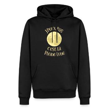 J'peux pas c est la Pleine Lune cadeau à offrir - Sweat à capuche Premium bio Homme - noir - Devant - Nico (187cm)
