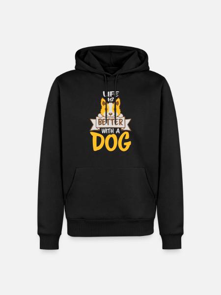 better with a dog - Men’s Premium Organic Hoodie - black
