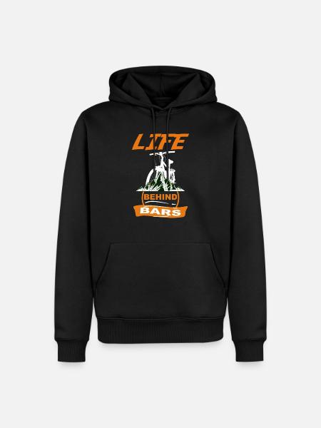 Fahrrad Life behind Bars - Männer Premium Bio Hoodie - Schwarz