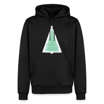 Arbre de Noël Arbre de Noël Vacances Hiver 24 - Sweat à capuche Premium bio Homme - noir - Devant - Nico (187cm)