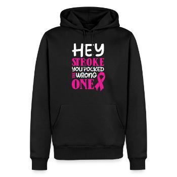 hey stroke you pocked the wrong one - Männer Premium Bio Hoodie - Schwarz - Vorne - Nico (187cm)