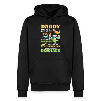 Papa, du bist so stark wie ein Trex - Männer Premium Bio Hoodie - Schwarz - Vorne - Nico (187cm)