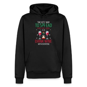 The Best Way To Spread Christmas Cheers Wine Lover - Männer Premium Bio Hoodie - Schwarz - Vorne - Nico (187cm)