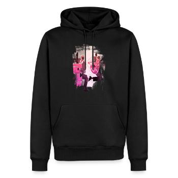 Musique rétro heavy metal Hard Rock Punk vinyle pop - Sweat à capuche Premium bio Homme - noir - Devant - Nico (187cm)