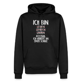 Lehrer Lehrkraft Referendar Realschule Geschenk Le - Männer Premium Bio Hoodie - Schwarz - Vorne - Nico (187cm)