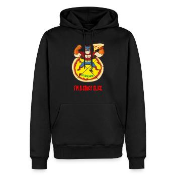 Ich bin eine freche Scheibe - Männer Premium Bio Hoodie - Schwarz - Vorne - Nico (187cm)