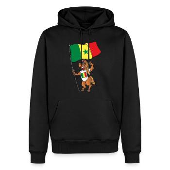 Senegal Fan Pferd - Männer Premium Bio Hoodie - Schwarz - Vorne - Nico (187cm)