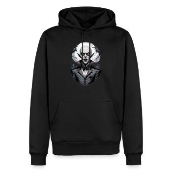 un vampire souriant 11 - Sweat à capuche Premium bio Homme - noir - Devant - Nico (187cm)