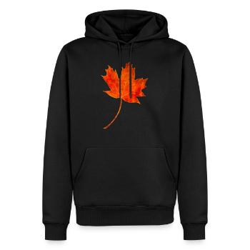 Maple leaf - Men’s Premium Organic Hoodie - black - Front - Nico (187cm)
