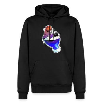 Bière et otarie - Sweat à capuche Premium bio Homme - noir - Devant - Nico (187cm)