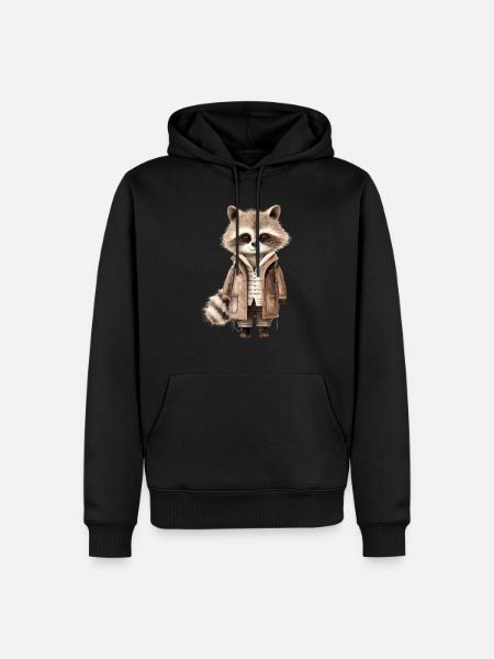 Rascal Raccoon: Urban Explorer Tee - Men’s Premium Organic Hoodie - black