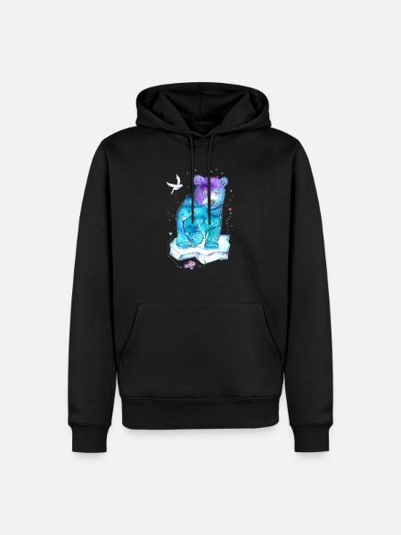 Gute Laune Eisbär - Männer Premium Bio Hoodie - Schwarz