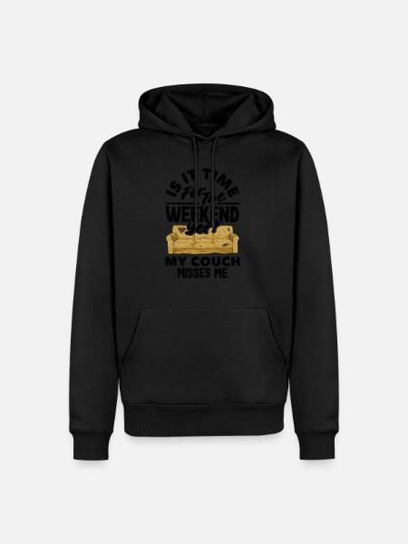My Couch Misses Me Relaxation - Men’s Premium Organic Hoodie - black