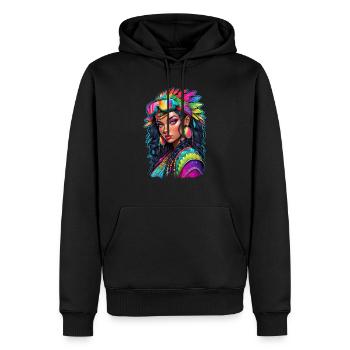 Afro Frau - Schönheit - Männer Premium Bio Hoodie - Schwarz - Vorne - Nico (187cm)