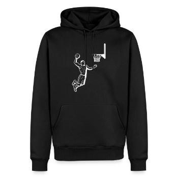 Basket-ball - Sweat à capuche Premium bio Homme - noir - Devant - Nico (187cm)