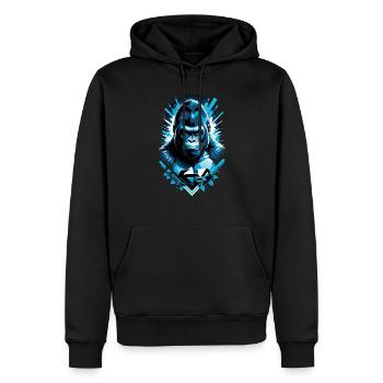 Gorilla mit Goldkette - Männer Premium Bio Hoodie - Schwarz - Vorne - Nico (187cm)