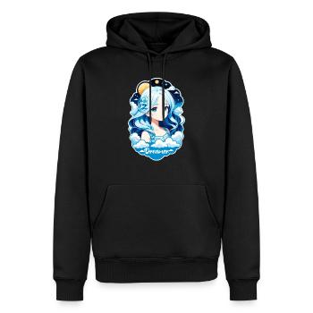 rêver - rêveur - rêveuse - rêve - rêverie - Sweat à capuche Premium bio Homme - noir - Devant - Nico (187cm)