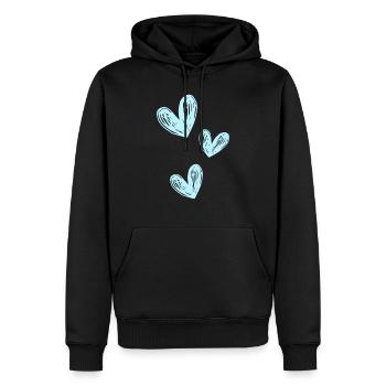 Love blue - Männer Premium Bio Hoodie - Schwarz - Vorne - Nico (187cm)