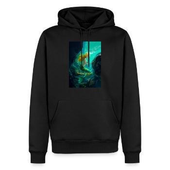sirène sauvons les océans - pour plongeur - Sweat à capuche Premium bio Homme - noir - Devant - Nico (187cm)