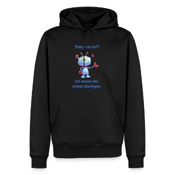Frecher Spruch für Junge Leute - Männer Premium Bio Hoodie - Schwarz - Vorne - Nico (187cm)