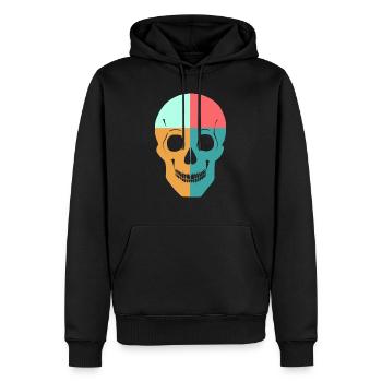 Crâne Quadricolore - Sweat à capuche Premium bio Homme - noir - Devant - Nico (187cm)