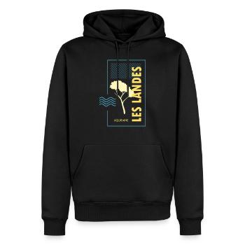 008s MER et PIN - Sweat à capuche Premium bio Homme - noir - Devant - Nico (187cm)