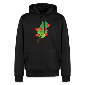 Herbst inspirierter Marihuana Bud - Männer Premium Bio Hoodie - Schwarz - Vorne - Nico (187cm)