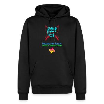 Pêcheurs pour l’autisme : un avenir meilleur - Sweat à capuche Premium bio Homme - noir - Devant - Nico (187cm)