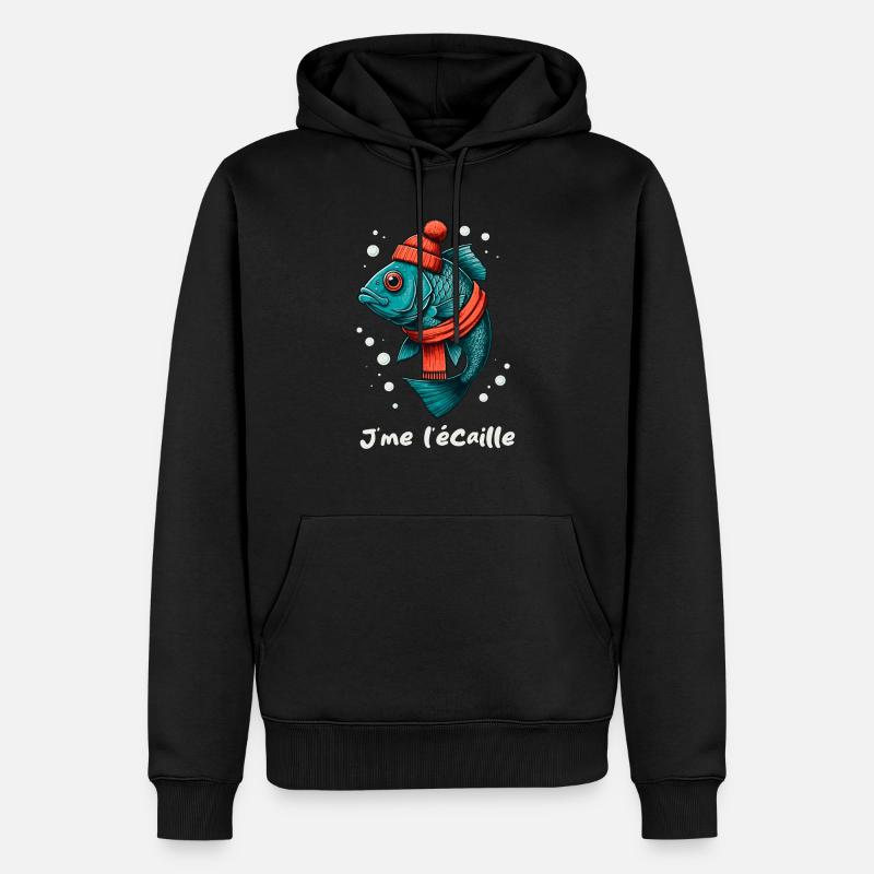 J me l écaille - Sweat à capuche Premium bio Homme - noir