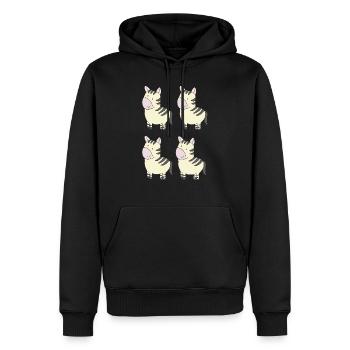 zebra zu viert - Männer Premium Bio Hoodie - Schwarz - Vorne - Nico (187cm)