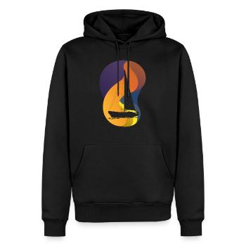 Yacht marin - Sweat à capuche Premium bio Homme - noir - Devant - Nico (187cm)