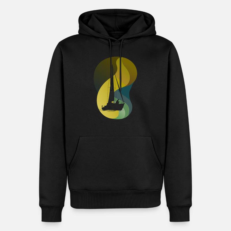 Segelboot Boot Yacht - Männer Premium Bio Hoodie - Schwarz