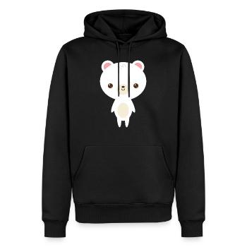 Ours polaire mignon - Sweat à capuche Premium bio Homme - noir - Devant - Nico (187cm)