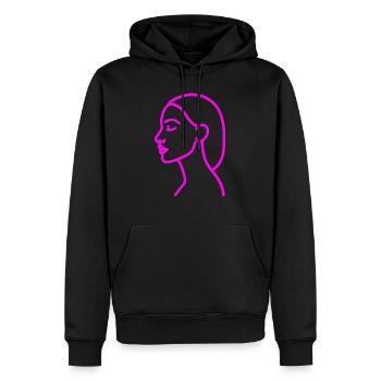 Line Art Woman Profile – Minimalist - Men’s Premium Organic Hoodie - black - Front - Nico (187cm)