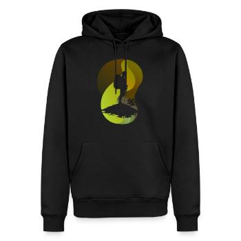 Wandern Hiking Trekker - Männer Premium Bio Hoodie - Schwarz - Vorne - Nico (187cm)