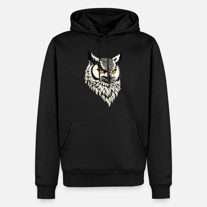 Grand duc - Sweat à capuche Premium bio Homme - noir