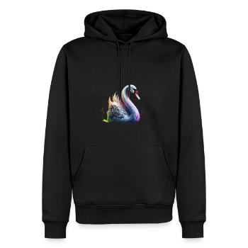 CYGNE MAJESTUEUX - Sweat à capuche Premium bio Homme - noir - Devant - Nico (187cm)