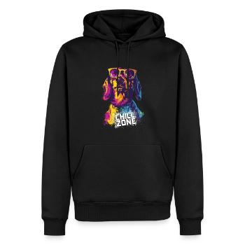 Dackel Chill Zone - Männer Premium Bio Hoodie - Schwarz - Vorne - Nico (187cm)