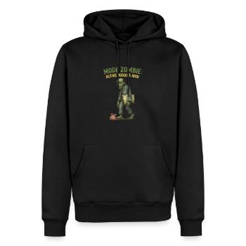 Mode Zombie Activé - Humour Matinal et Déjanté - Sweat à capuche Premium bio Homme - noir - Devant - Nico (187cm)