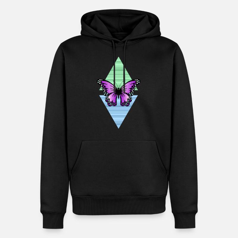 papillon - Sweat à capuche Premium bio Homme - noir