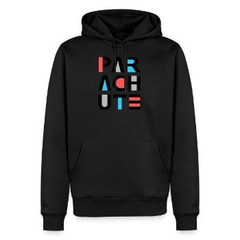 Fallschirm - Männer Premium Bio Hoodie - Schwarz - Vorne - Nico (187cm)