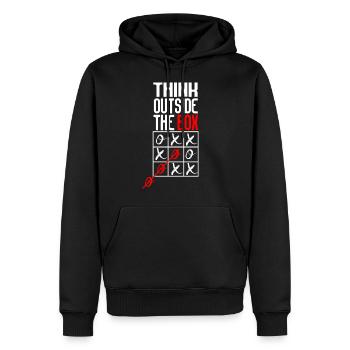 think outside the box - Männer Premium Bio Hoodie - Schwarz - Vorne - Nico (187cm)