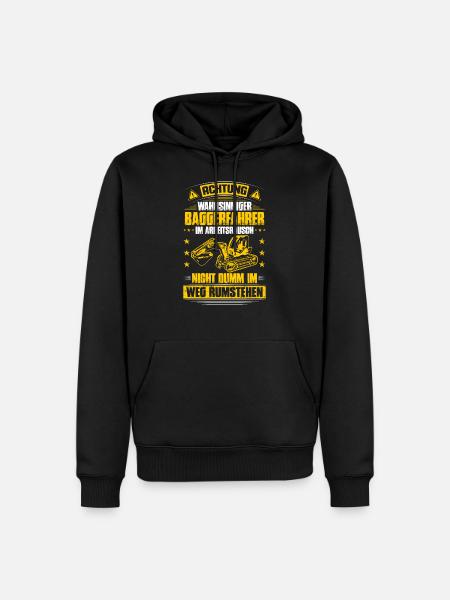Baggerfahrer Baggerführer Wahnsinnig Geschenk - Männer Premium Bio Hoodie - Schwarz