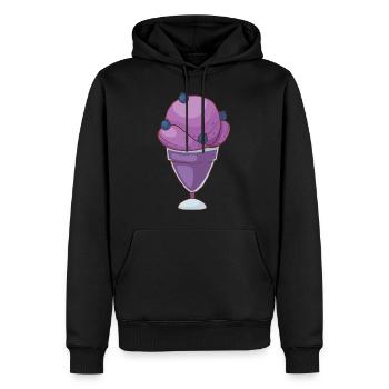 Crème glacée, crème glacée, crème glacée, crème glacée, boule, crème glacée, sundae - Sweat à capuche Premium bio Homme - noir - Devant - Nico (187cm)