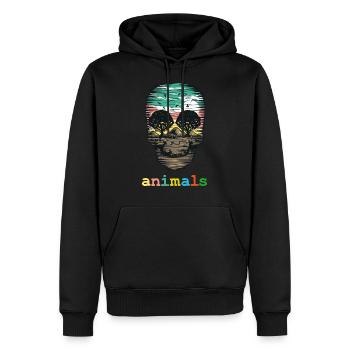 Hambacher forest nature forest save environnement - Sweat à capuche Premium bio Homme - noir - Devant - Nico (187cm)