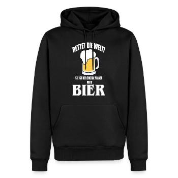 Don de bière drôle - Sweat à capuche Premium bio Homme - noir - Devant - Nico (187cm)