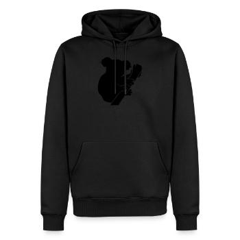 Koala - Männer Premium Bio Hoodie - Schwarz - Vorne - Nico (187cm)