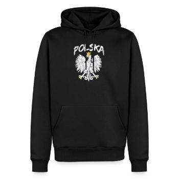 Pologne Pologne Pologne Aigle Polonais - Sweat à capuche Premium bio Homme - noir - Devant - Nico (187cm)