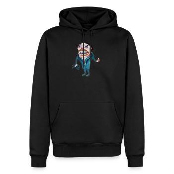 Verkäufer von Dollars - Männer Premium Bio Hoodie - Schwarz - Vorne - Nico (187cm)